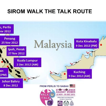 a map of the walk thru Malaysia 