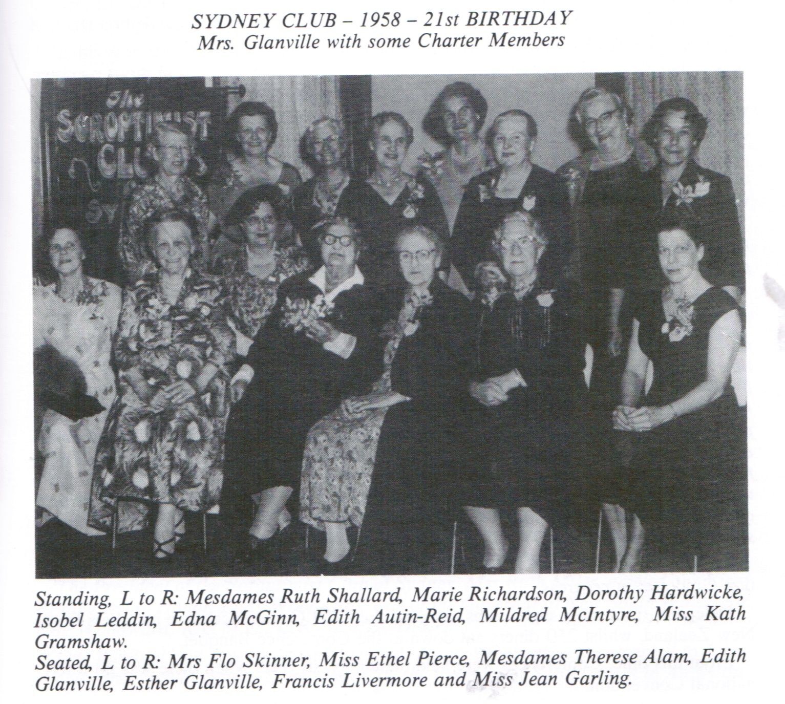 SI Sydney 21st Birthday Celebration 1958